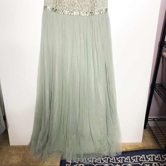 BHLDN Anthropologie Avery Beaded Tulle Gown Dress - Picture 5 of 9